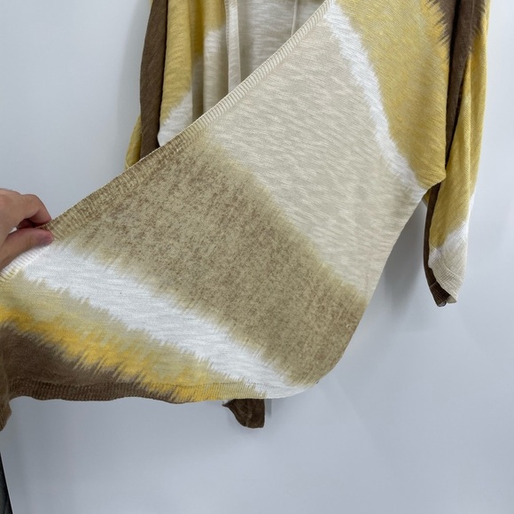 Chico's Brown Yellow Beige Ombre Open Front Cardigan Sweater Size 1 small Nwt - Picture 11 of 12